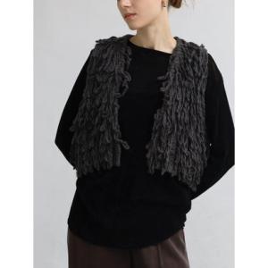 アーガ Aga ループニットベスト （チャコールグレー）