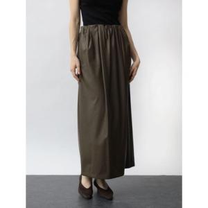 アーガ Aga レザータッチウエストタックナロースカート （カーキ）