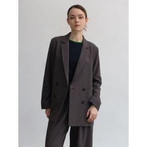 アーガ Aga ドライメランジ千鳥テーラードジャケット （ダークブラウン）