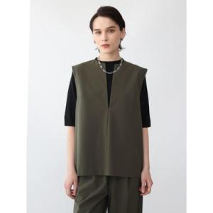 アーガ Aga ツイルVネックオーバーベスト （ダークオリーブ）