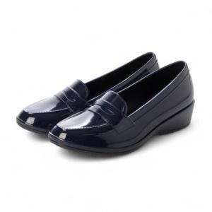 エンジェルフィット Angel FiT レディース レインローファー レインシューズ ラウンドトゥ ウェッジソール ローヒール クッション性 インソー