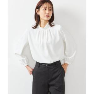 エーシーデザインバイアルファキュービック A/C DESIGN BY ALPHA CUBIC ロールネックブラウス （オフホワイト）