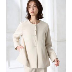 エーシーデザインバイアルファキュービック A/C DESIGN BY ALPHA CUBIC ペプラムジャケット【セットアップ対応】 （ベージュ）