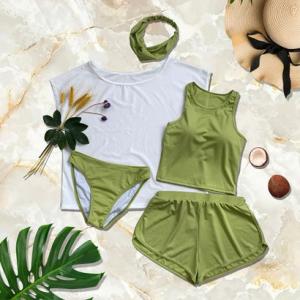 エンジェル ルナ Angel Luna 【タンキニ水着5点セット】レディース 体型カバー Tシャツ ...