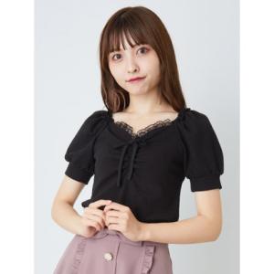 アンクルージュ Ank Rouge フロントリボンリップルパフTOPS