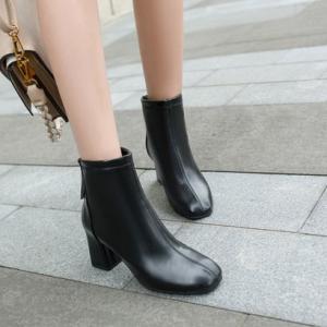 アミュレット Amulet ショートブーツ レディース 7cmヒール ファスナー シンプル 大人女子