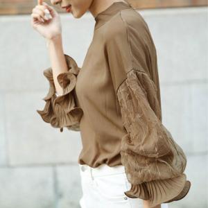 アミュレット Amulet レーススリーブトップス ブラウス レース フリル 長袖 レディースファッション レディース トップス ブラウス パフスリー