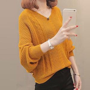 アミュレット Amulet ドルマン風ニット レディース 透かし編み ニット ドルマン 体型カバー リブ袖 Vネック 大人 かわいい