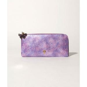 ローズハート Lファスナー薄マチ長財布 ラベンダー