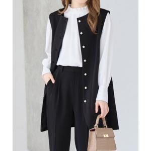 アロッタ Alotta 【ブラウス付き3点セット】洗える！美ラインジレセットスーツ （ブラック系）