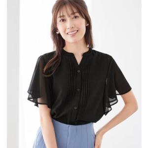 アロッタ Alotta インナー付ピンタックデザインブラウス （ブラック）