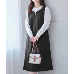 アロッタ Alotta 【レギュラー丈】パール付ジャンパースカート （ブラック）