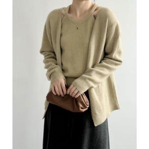 アイモン Aimoon ニットアンサンブル レディース2点セット （ベージュ）