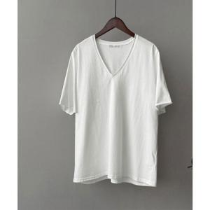 アイモン Aimoon vネックtシャツ レディース 綿100% （ホワイト）