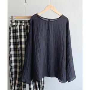 ワッシャー ブラウス レディース 長袖