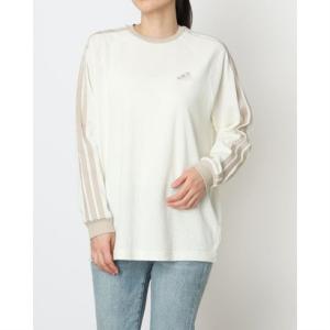 アディダス adidas レディース 長袖Tシャツ ワッフル スリーストライプス オーバーサイズフィット ロングスリーブTシャツ KE7550 （オフ