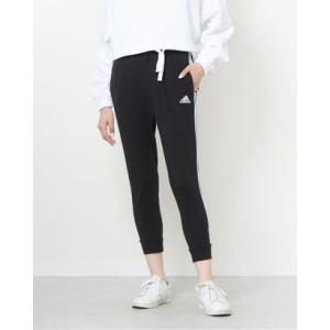 アディダス adidas レディース スウェットロングパンツ エッセンシャルズ スリーストライプス_7/8 パンツ GR9604 （ブラック/ホワイト｜locondo-shopping