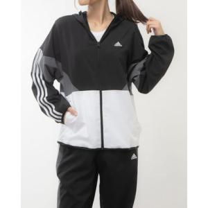 アディダス adidas レディース クロスジャケット W TEAM クロスジャケット IM8704 （ブラック/ホワイト/グレーファイブ）｜locondo-shopping