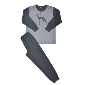 アダバット リラックスウェア　アンダーウェア adabat RELAX WEAR / UNDER WEAR 長袖ヘンリーネックパジャマ （チャコール）