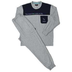 アダバット リラックスウェア　アンダーウェア adabat RELAX WEAR / UNDER WEAR 長袖ヘンリーネックパジャマ （モクグレー）