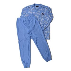 アダバット リラックスウェア　アンダーウェア adabat RELAX WEAR / UNDER WEAR 長袖ヘンリーネックパジャマ （ブルー）