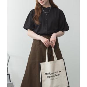 アイティ aity M-5L ブラウス風 パフスリーブ半袖Tシャツ （ブラック）