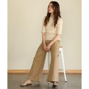 アイティ aity ウエストゴムストレッチツイルベイカーパンツ （ベージュ）