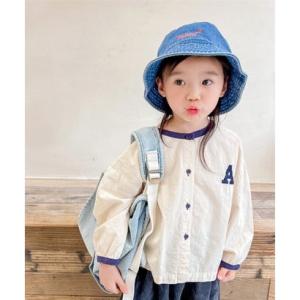 アイモハ aimoha aimohaーKIDSー 配色パイピング前開きトップス （ライトベージュ）の商品画像