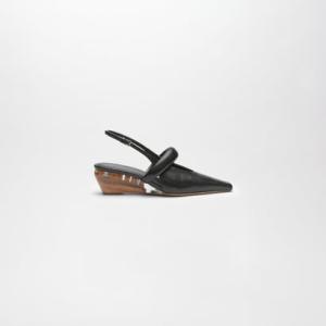 FLORA LEATHER MULES （Black）
