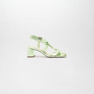 SUNNY LEATHER SANDALS （METALIC PALE GREEN）