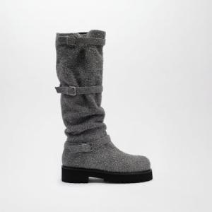 GRACIEUX LEATHER BOOTS （Pale Gray Suede）