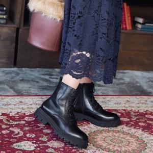 クロンダイク KLONDIKE レディース ブーツ 本革 センターファスナー