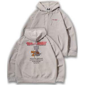 Tom and Jerry/トムとジェリー オーバーサイズ  リップルダンボールスウェット アップリ...