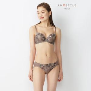 アモスタイル バイ トリンプ AMOSTYLE BY Triumph チャーミングラマー ブラ＆ショーツセット ラインアートステッチ 1410 Eカッ