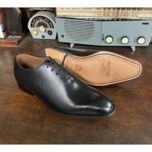 レザーソール   360°フルマッケイ製法 ホールカット・メダリオン     ブラック AMBUR （ブラック）