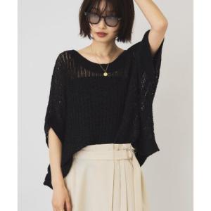 アメリカンホリック AMERICAN HOLIC 透かし畦ルーズニット （ブラック）