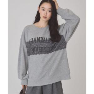 アメリカンホリック AMERICAN HOLIC レースドッキングロゴスウェット （杢グレー）