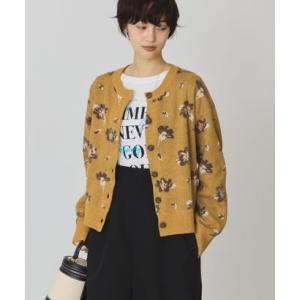 アメリカンホリック AMERICAN HOLIC 花柄ジャガードニットカーディガン （マスタード）
