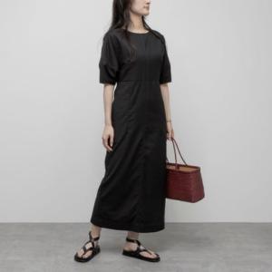 アンクリード ANCREED 【訳あり新品】ランタンスリーブワンピース【ウォッシャブル対応】 （ブラック）
