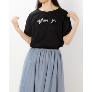 アンナ 二コラ Anna Nicola 撥水生地 ロゴフレアTシャツ （クロ）