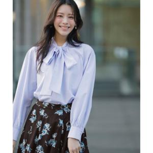 ANY SIS 【洗える】2WAYリボンギャザー ブラウス （スカイブルー系）