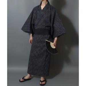 Shijira-Weave YUKATA / しじら織り 浴衣 4点セット (帯 下駄 扇子付き) メンズ 紳士用 和装 夏祭り 花火大会