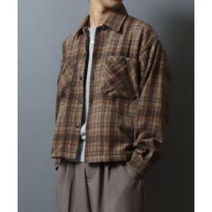 アンパス ANPAS Flannel CPO Shirt/ヘビーネルCPOチェックシャツ 長袖シャツ ネルシャツ シャツジャケット メンズ （ベージュ