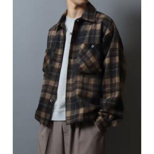 アンパス ANPAS Flannel CPO Shirt/ヘビーネルCPOチェックシャツ 長袖シャツ ネルシャツ シャツジャケット メンズ （ブラック