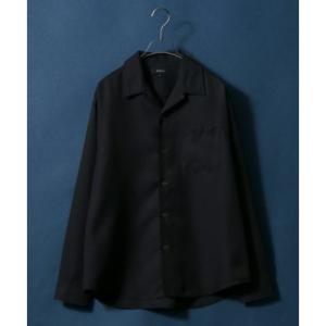 別注 オーバーサイズ ツイル オープンカラーシャツ メンズ シャツ 長袖 開襟シャツ