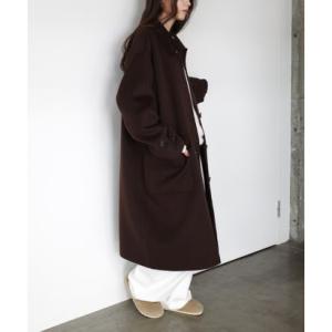 アンドミー andme リバー ステンカラー ロング コート ANME アンメ （チョコレートブラウン）