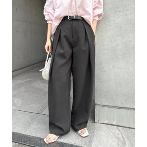 アンドミー andme ツイル ディープ タック コクーンパンツ （グレー）