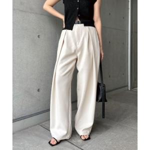 アンドミー andme ツイル ディープ タック コクーンパンツ （オフホワイト）