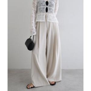 アンドミー andme タック ワイドパンツ （アイボリー）