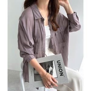 アンドミー and Me 長袖オーバーサイズシアーシャツ ブラウス